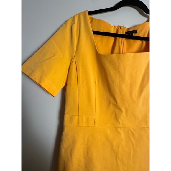Ann Taylor Yellow Scoop Neck Short Sleeve Sheath Dress in 12 Tall NWOT - Picture 7 of 10